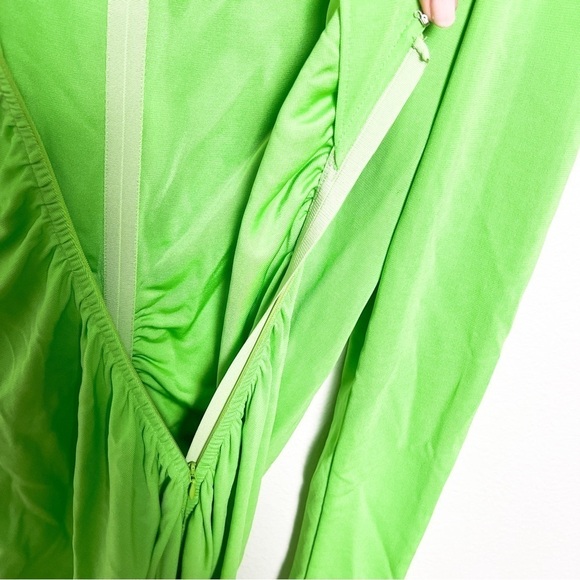 Givenchy Evening Ruched Crepe Dress in Jersey Green Gathered hidden zipper sz 40 - Picture 10 of 14